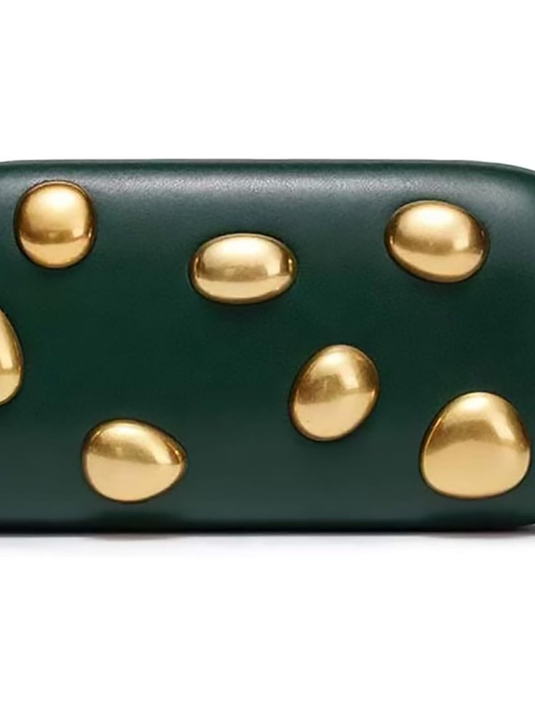 Women Green Leather Handbag Detachable Crossbody Shoulder Evening Wedding Bag